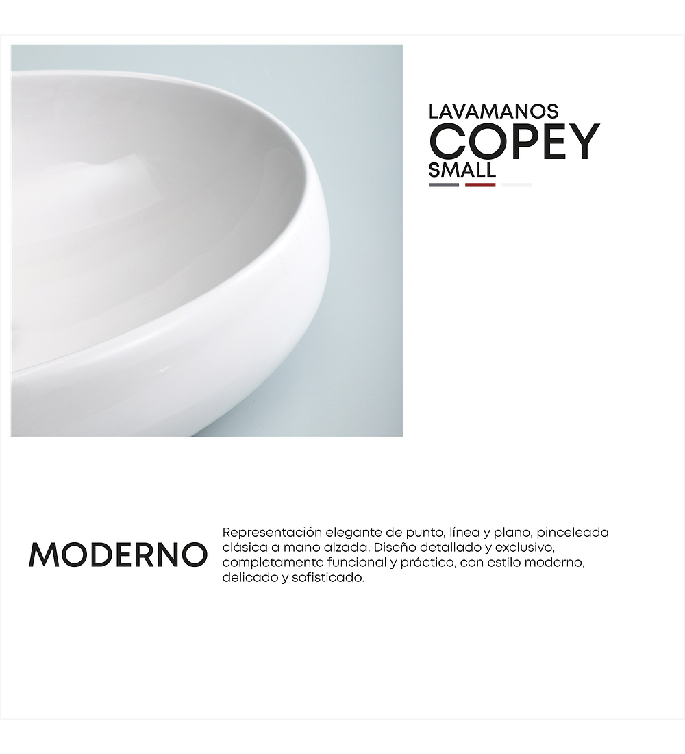 Lavamanos Ceramica Sobreponer Ovalado Blanco 42*32 - Copey Pequeño