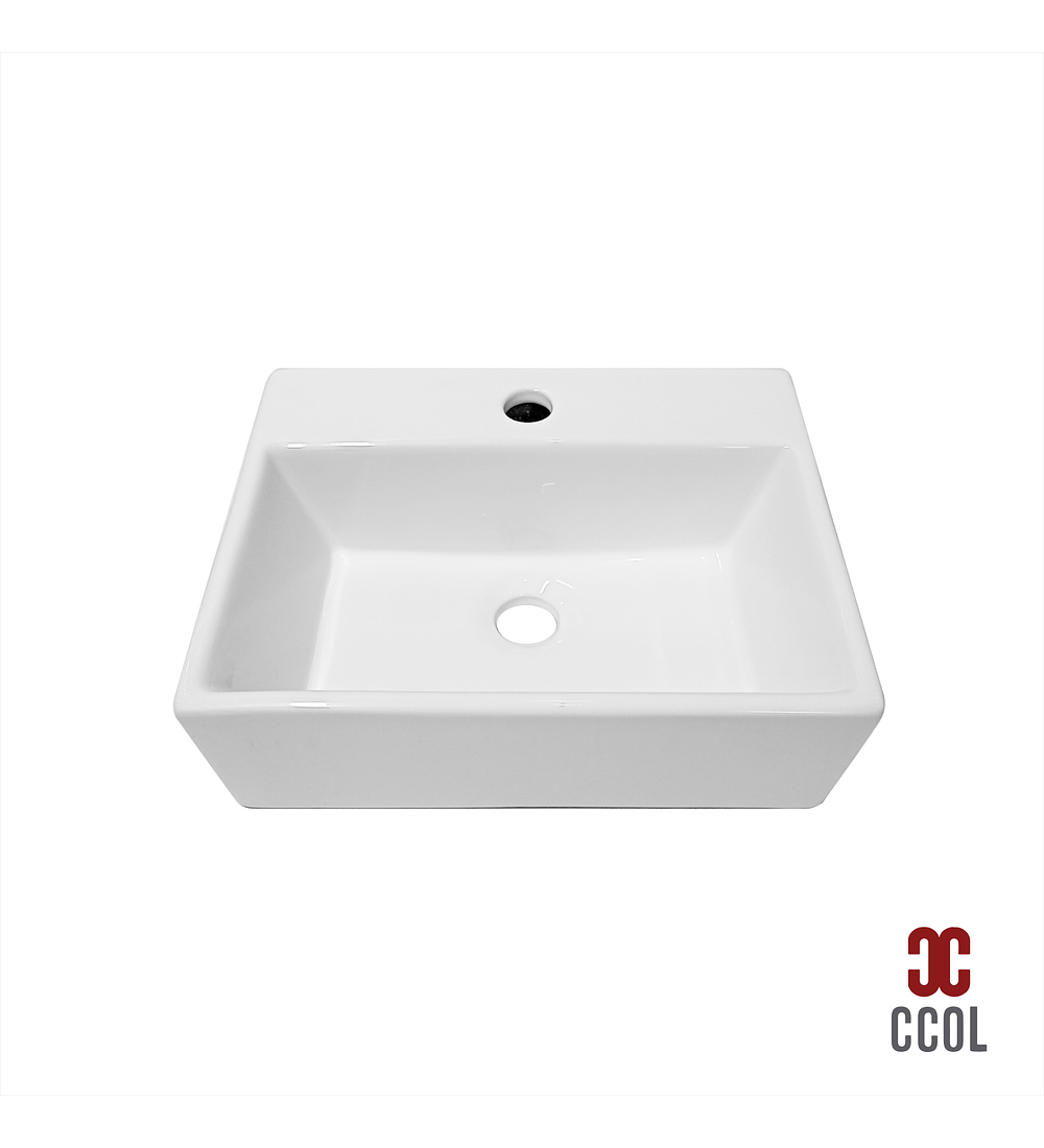 Lavamanos Sobreponer O Colgar Rectangular Blanco Vessel