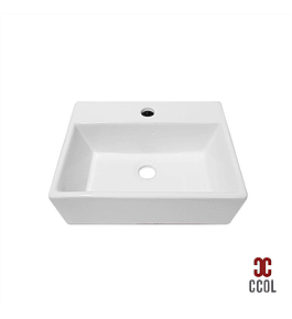 Lavamanos Sobreponer O Colgar Rectangular Blanco Vessel