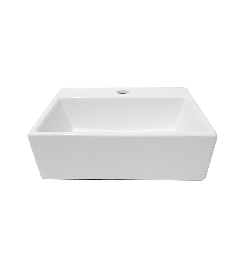 Lavamanos Sobreponer O Colgar Rectangular Blanco Vessel