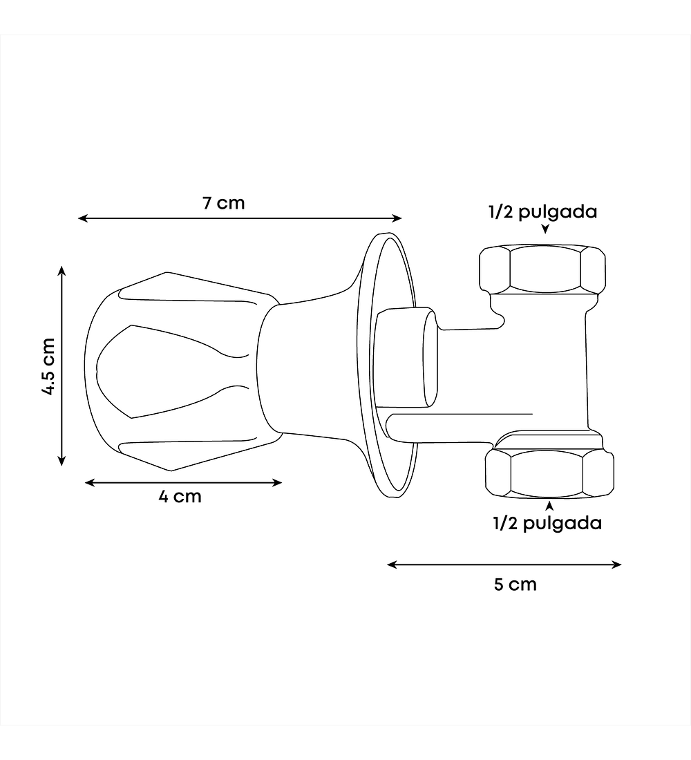 Llave De Ducha Cromada 1/2