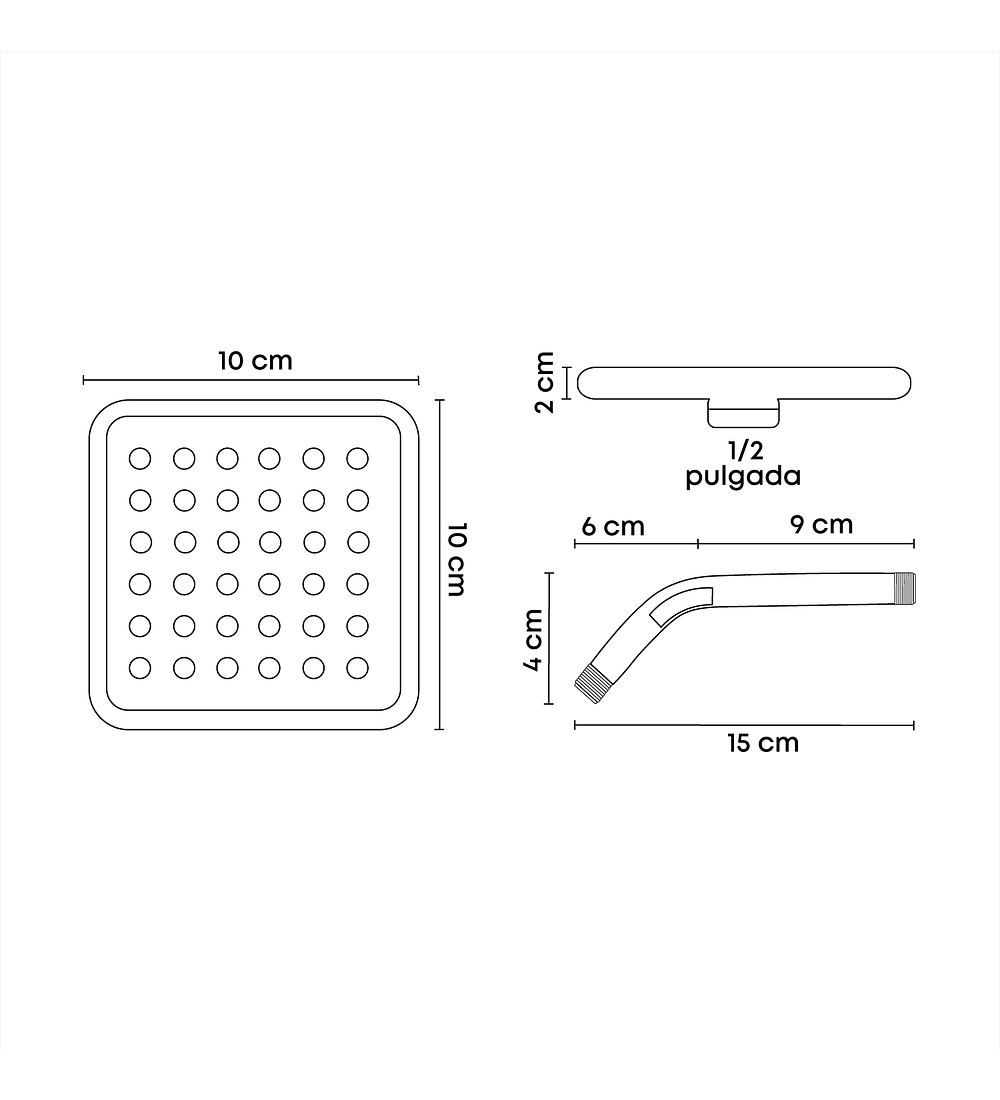 Set Ducha Cuadrada Colomba Ccol