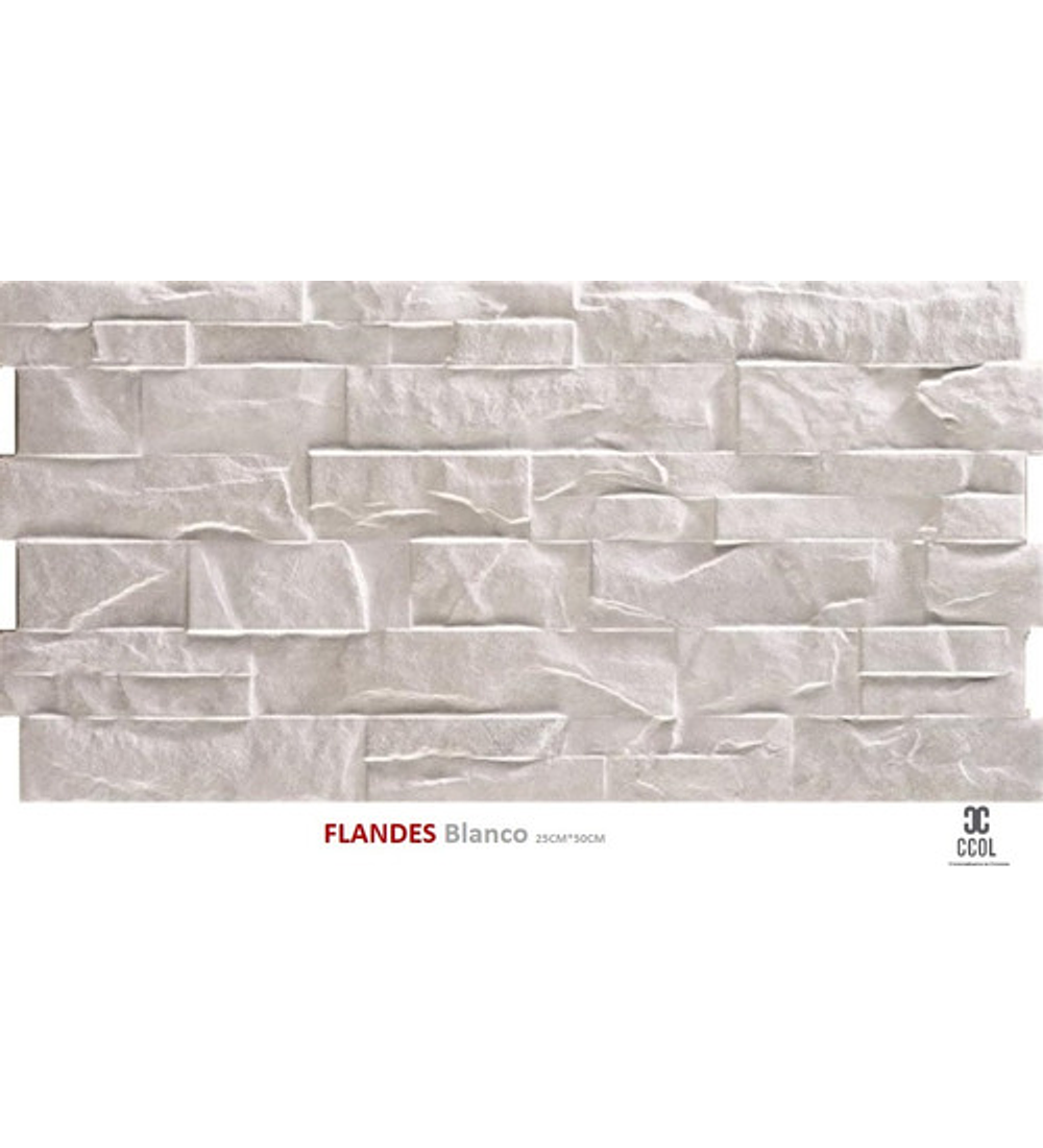Fachaleta Fachada Importada  Española Flandes Blanco 25x50