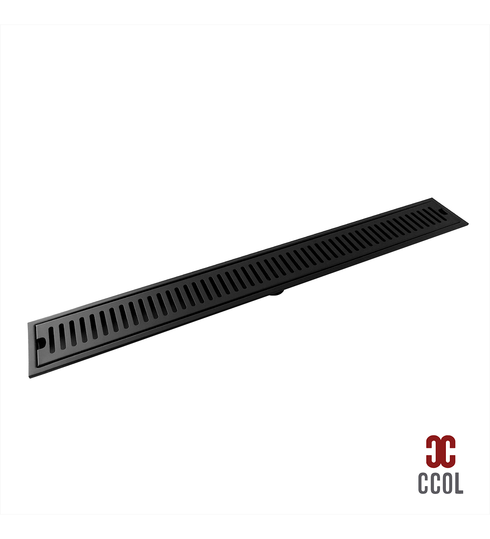 Rejilla Rectangular Piso Tradicional 80cmx10cm Negra