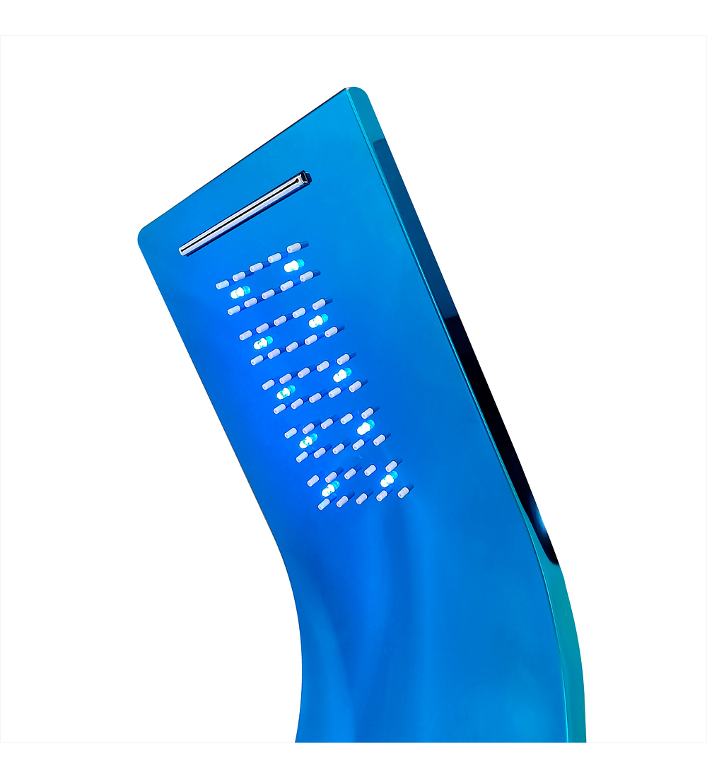 Torre Ducha Para Baño Con Luz Led Y Bluetooth Azul