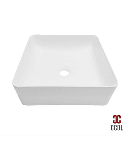 Cuadrado Ceramico Sobreponer Lavamanos Blanco