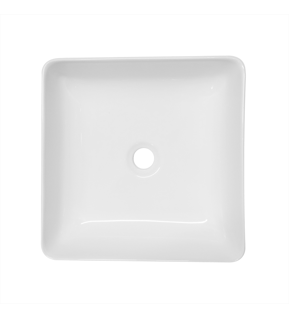 Cuadrado Ceramico Sobreponer Lavamanos Blanco