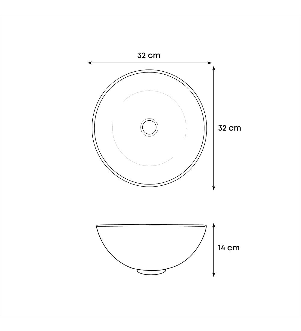 Combo Lavamanos 32cm + Grifería Agua Fría + Push + Sifón