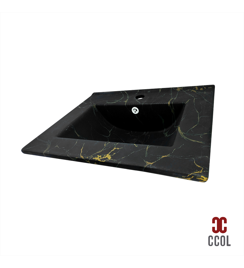 Placa Lavamanos Negro Lineas  Ceramica Porcelanica