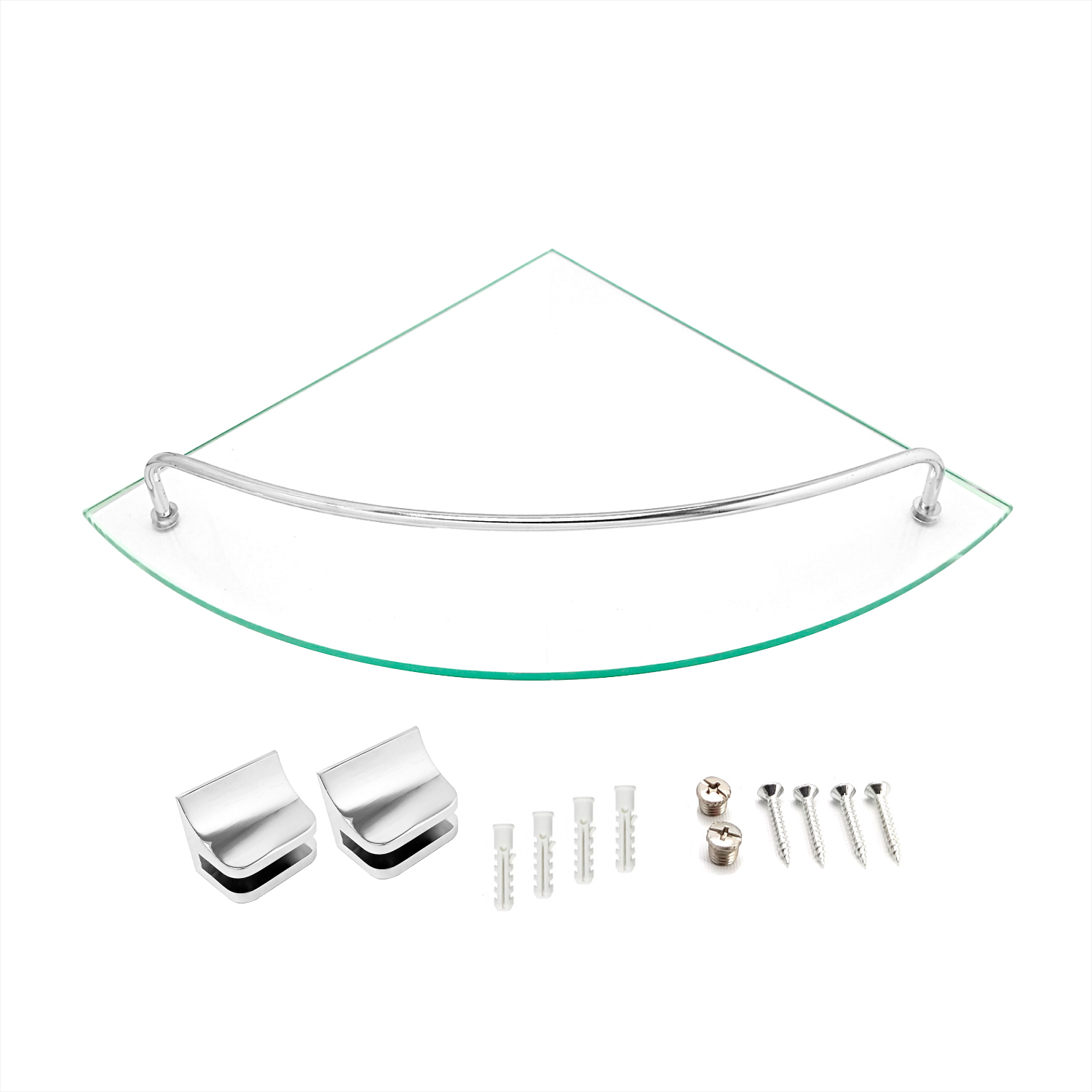 Esquinero Repisa Baño Vidrio 25cm - Soporte Acero Inoxidable