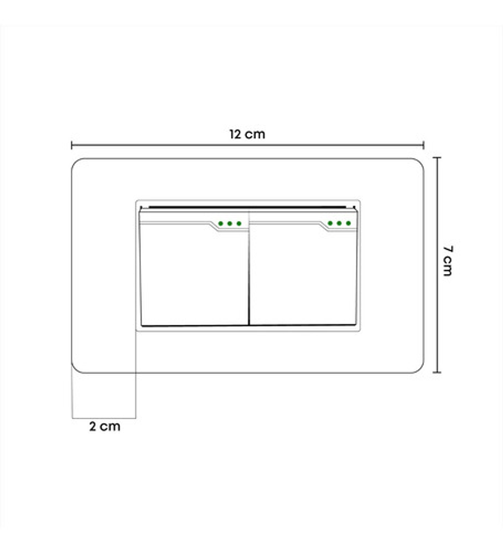 Interruptor Ancho Doble Sencillo Blanco