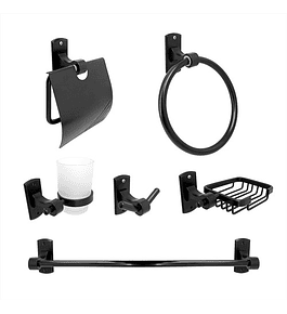 Accesorios X6 Para Baño Negro Mate Noord 1