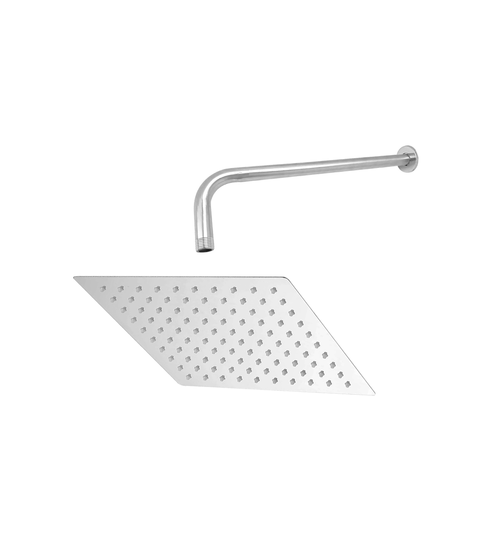 Kit Acero Inox 304 Ducha Cuadrada 20cm + Brazo 30cm