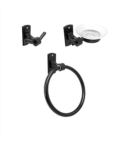 Accesorios X3 Para Baño Negro Mate Noord 1