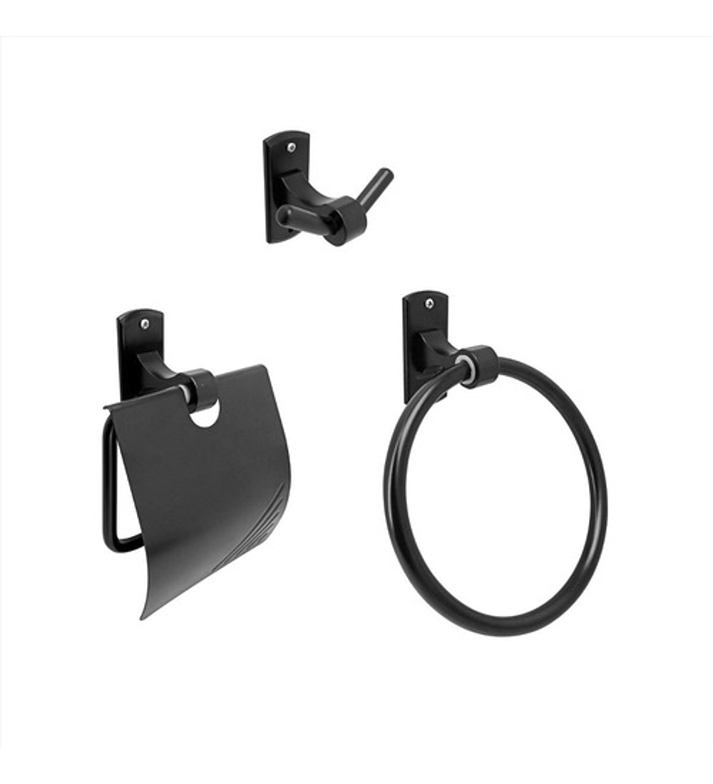 Accesorios X3 Para Baño Negro Mate Noord 2