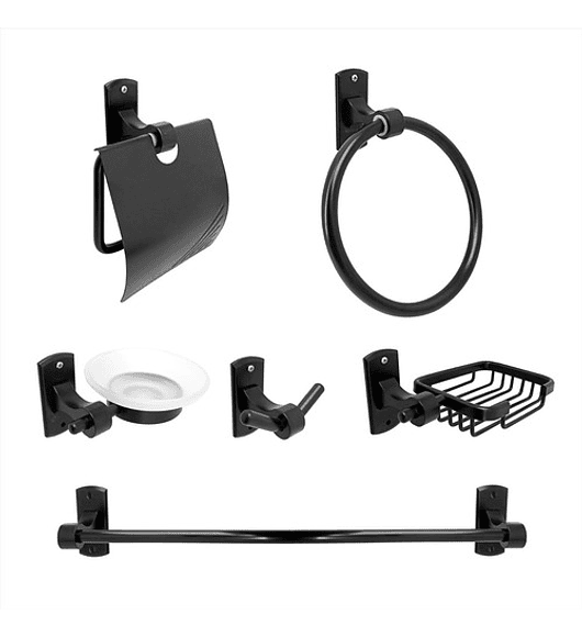 Accesorios X6 Para Baño Negro Mate Noord 2