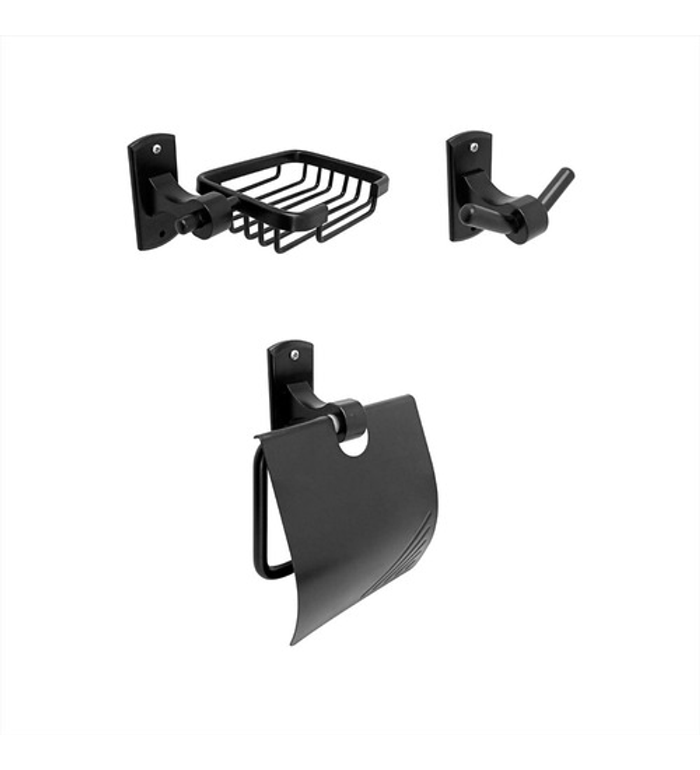 Accesorios X3 Para Baño Negro Mate Noord 3