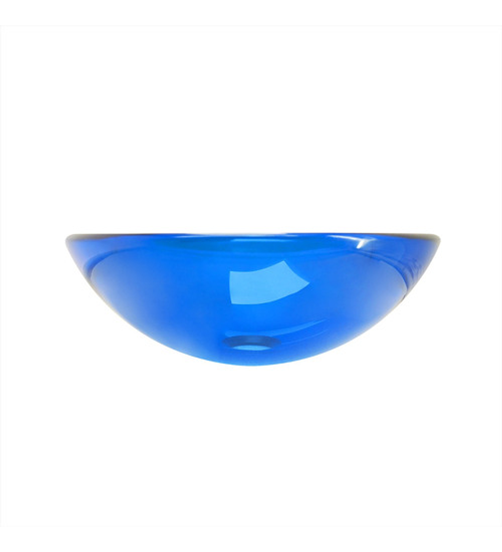 Lavamanos Vidrio Sobreponer Redondo Azul 35cm