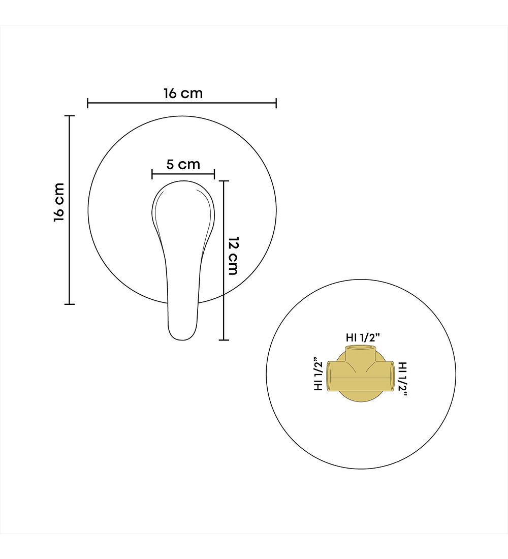 Monomando Ducha 16cm Mezclador Negro Noruega