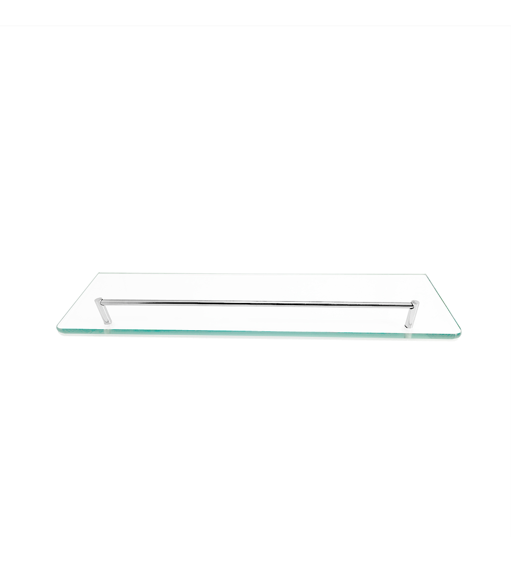 Organizador Repisa Rectangular En Vidrio  Y Acero 40cm