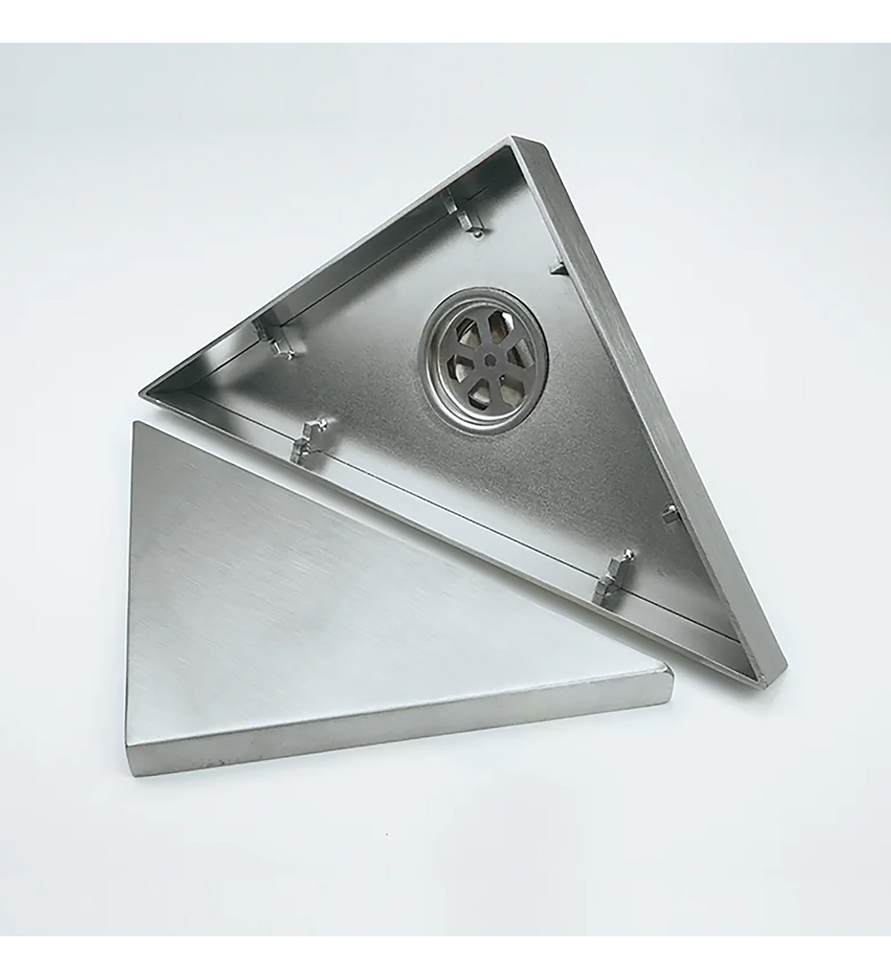 Rejilla Triangular Piso Invisible Acero Inox 304 Satinada