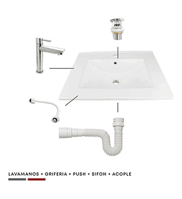 Combo Placa Lavamanos 53x46 + Accesorios