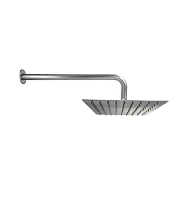 Ducha Cuadrada 20cm Cromo Brillante + Brazo A Muro Inox