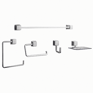 Accesorio Baño 5 Piezas Base Cuadrada Abs