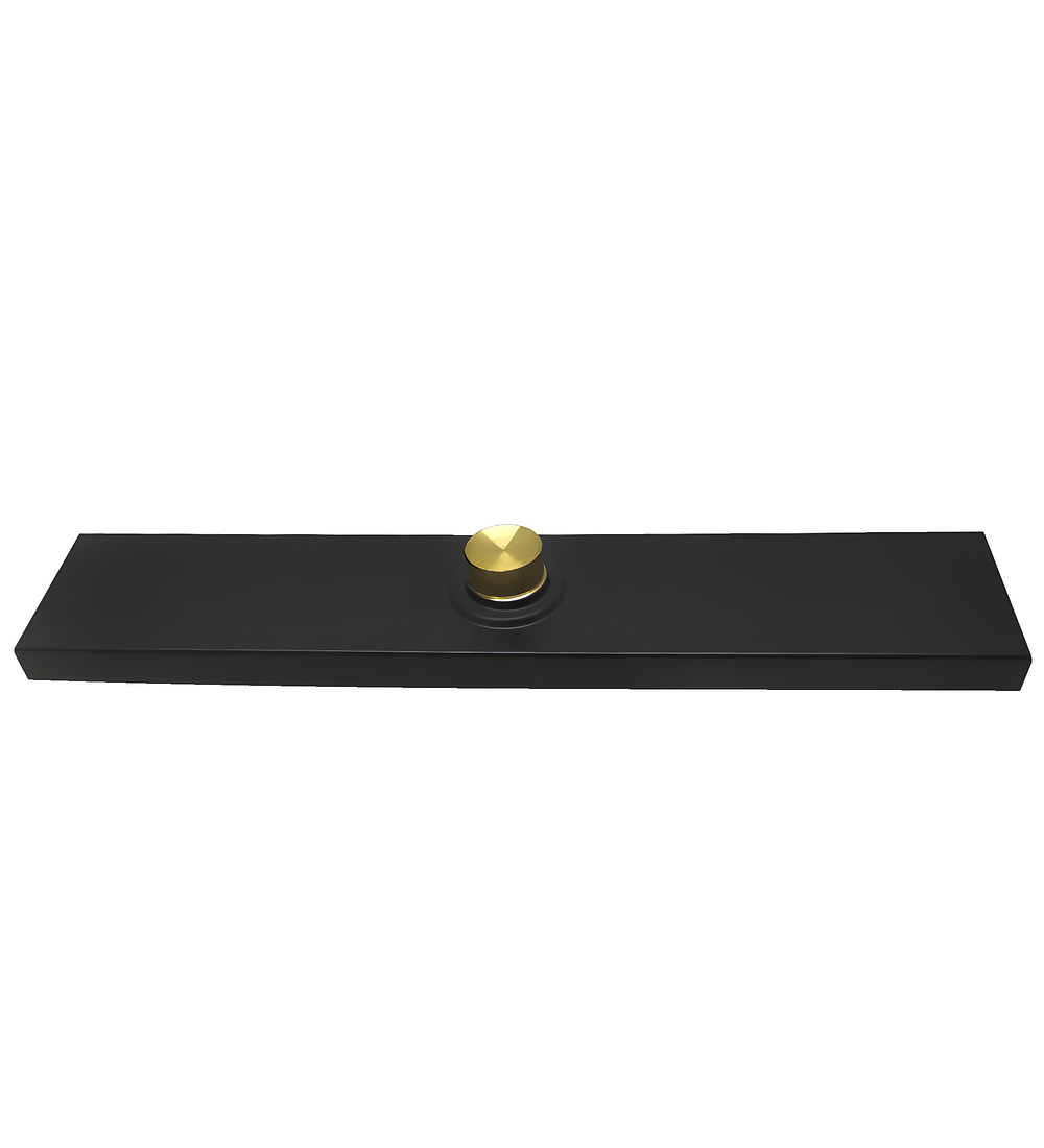 Rejilla Rectangular Piso Invisible 50cmx10cm Negra