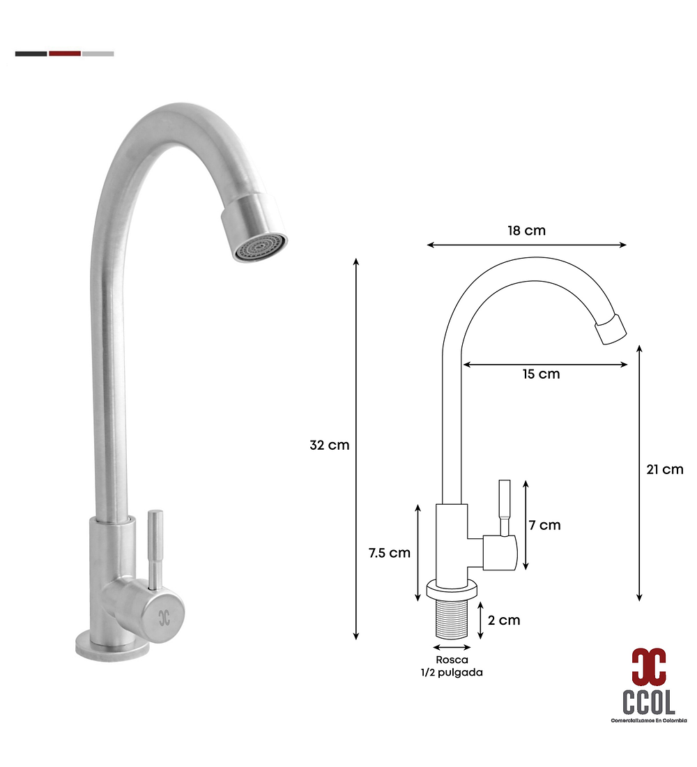 Kit Griferia Lavaplatos Agua Fría + Canastilla + Acople C326