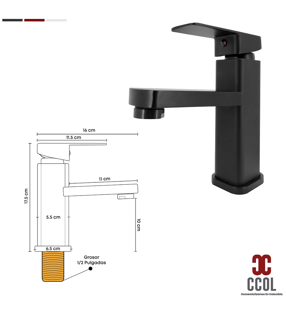 Combo Lavamanos Pequeño Rectangular+griferia Mezcladora C718