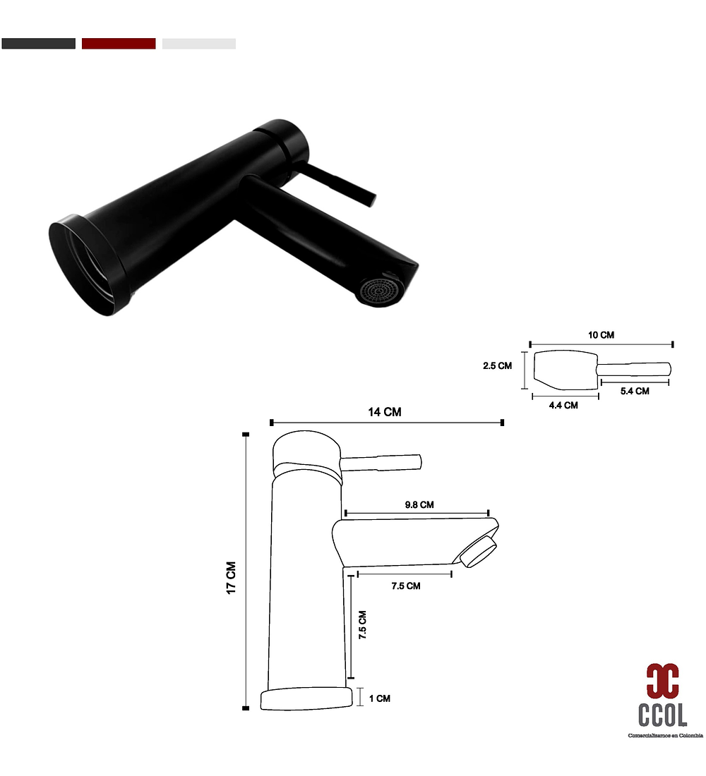 Combo Placa Lavamanos 53x46 + Griferia Meclador + Push C652