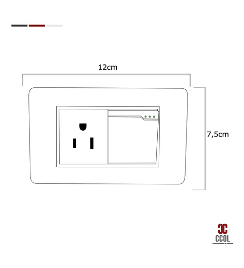 Pack X 5 Unidades Toma + Interruptor Blanco C767