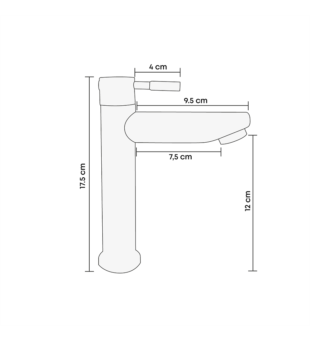 Pack x 2 Grifería Lavamanos Baja Pico Recto Agua Fría Acero Inox 304 Satinado + Acople