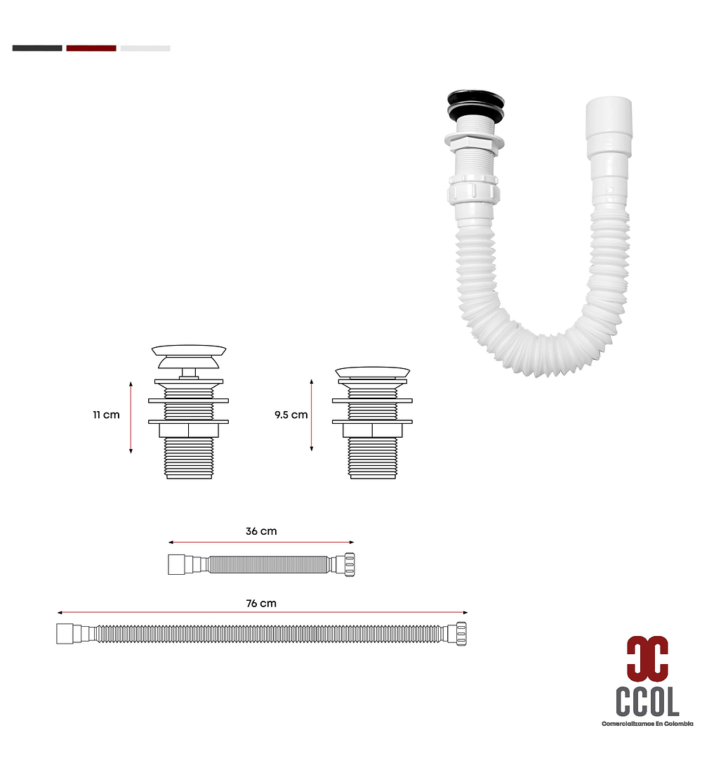 Combo Lavamanos + Grifería Agua Fría + Push Con Sifón C808