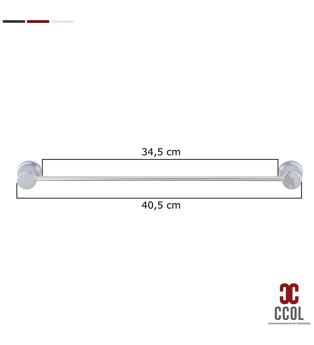 Accesorio Aqua Toallero Barra En Aluminio Soporte En Abs