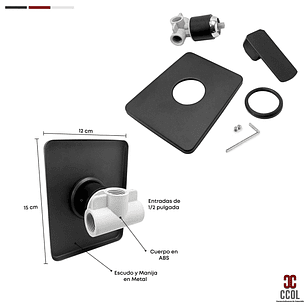 Set Regadera Negra Con Mezclador C863