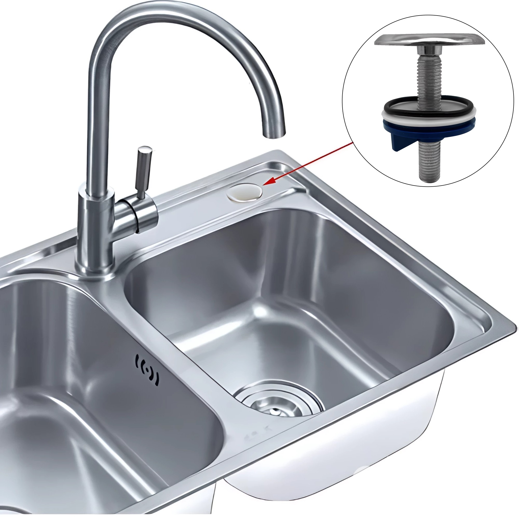 Tapa Hueco Luxury Cromado Para Lavaplatos