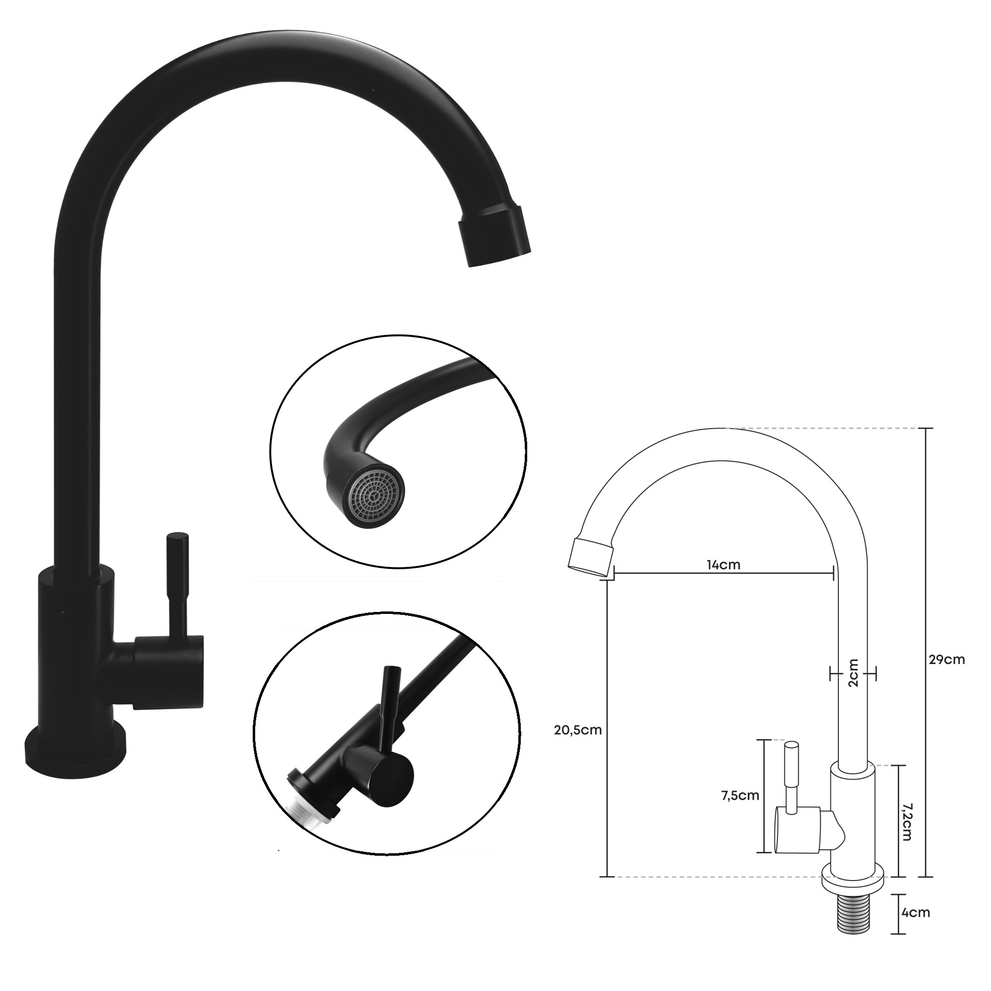 Kit Griferia Negro Lavaplatos + Canastilla + Acople C940