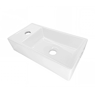 Combo Lavamanos Rectangular + Griferia Agua Fría Negro C824