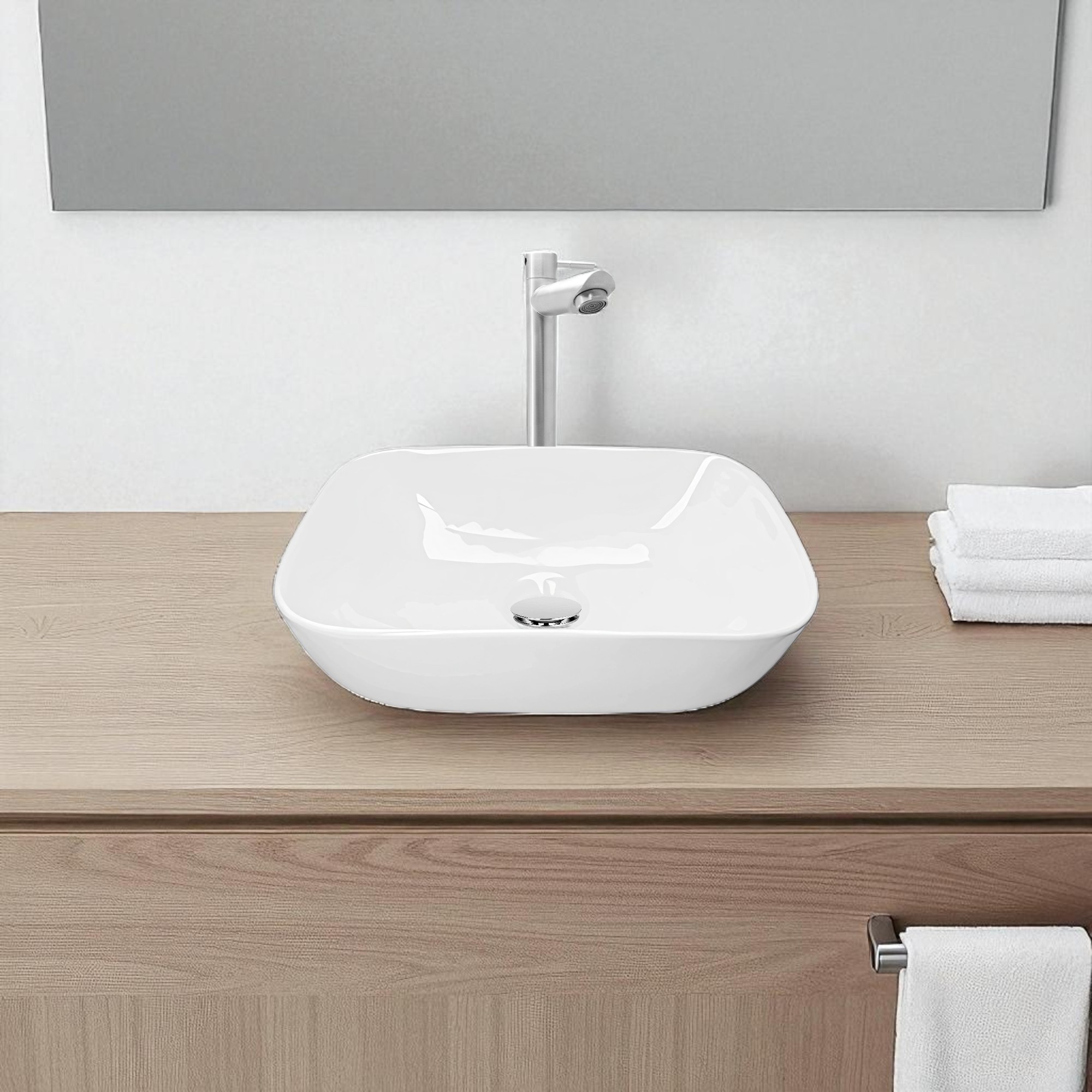 Combo Lavamanos + Grifería Agua Fría + Push + Acople C976