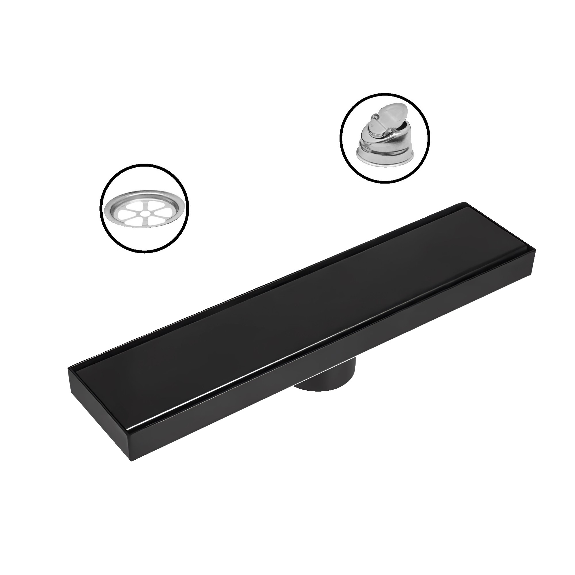 Rejilla Rectangular Piso Invisible Negro 30x10 2