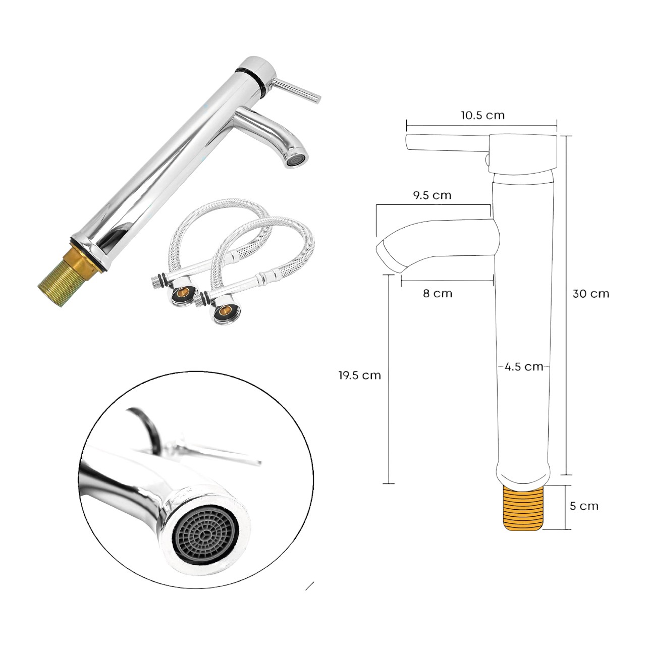 Combos Lavamanos Blanco +Grifería +Push C984