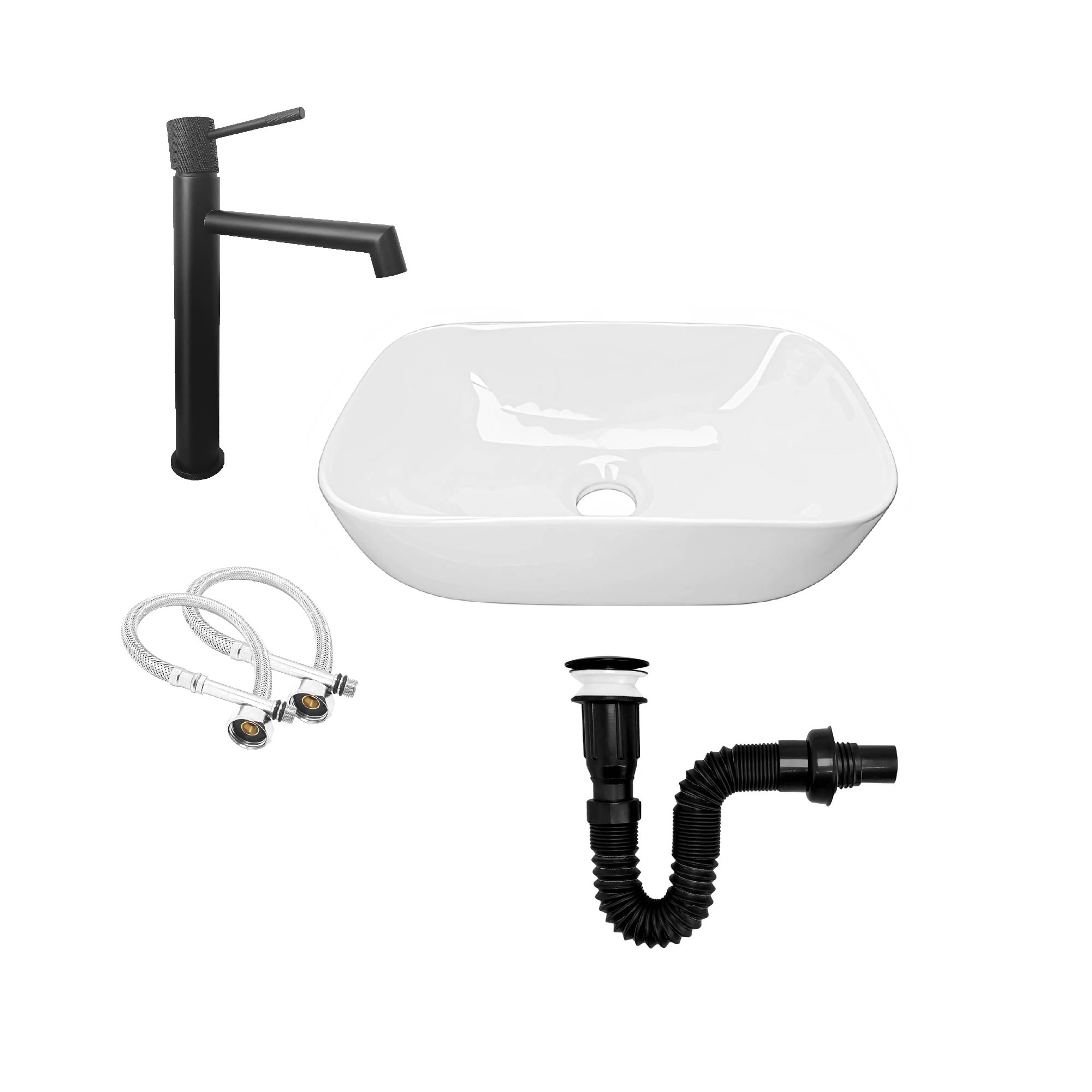 Combo Lavamanos Rectangular Grifería Y Accesorios C991