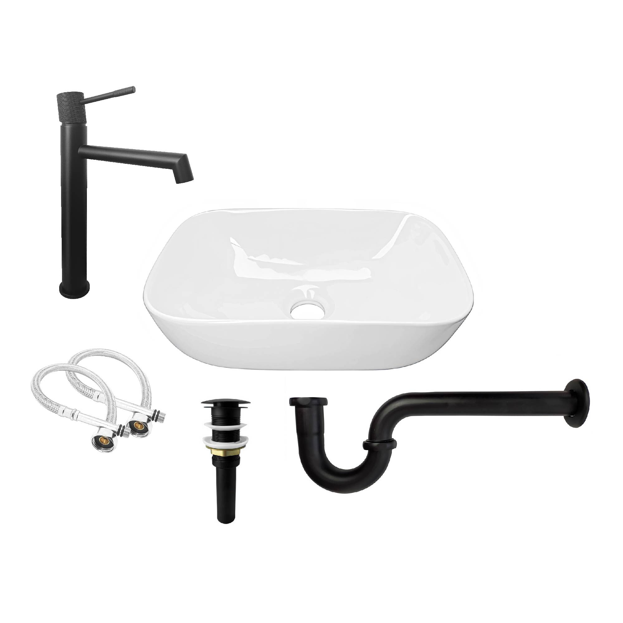 Combo Lavamanos Ovalado Grifería Y Accesorios Ccol992