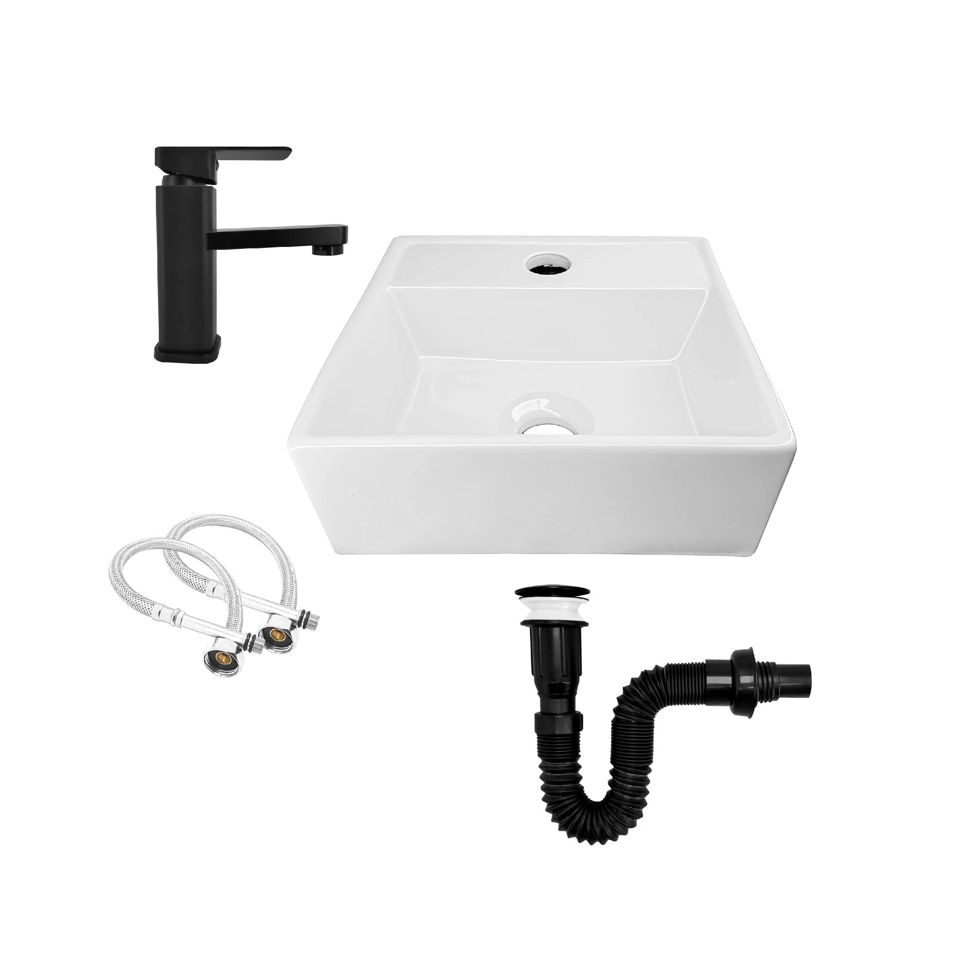 Combo Lavamanos Rectangular+ Grifería Mezclador Ccol1004