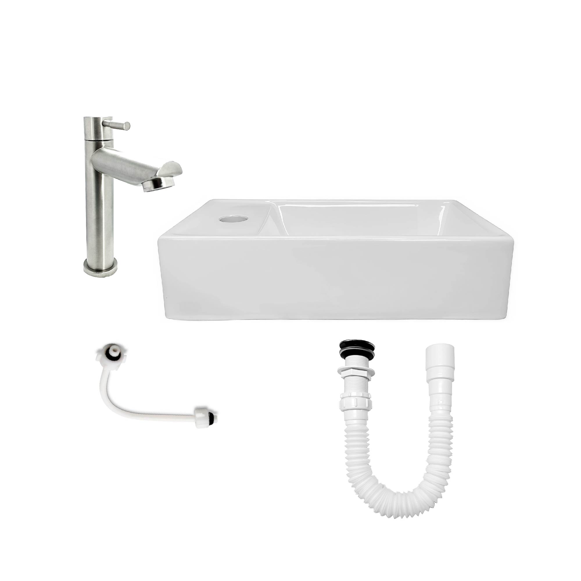 Combo Lavamanos Rectangular Pequeño + Accesorios *a*