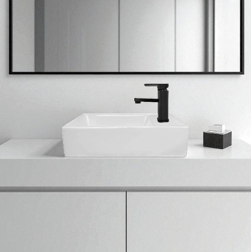 Combo Lavamano Nappo + Griferia Mezcladora Negra C674