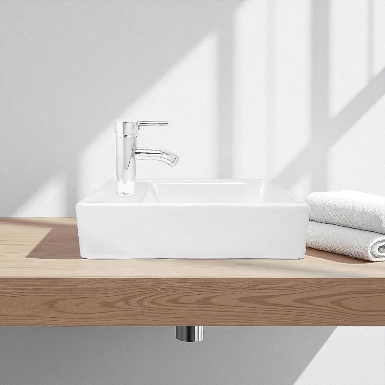 Lavamanos Pequeño Rectangular Nappo+griferia Mezcladora C685