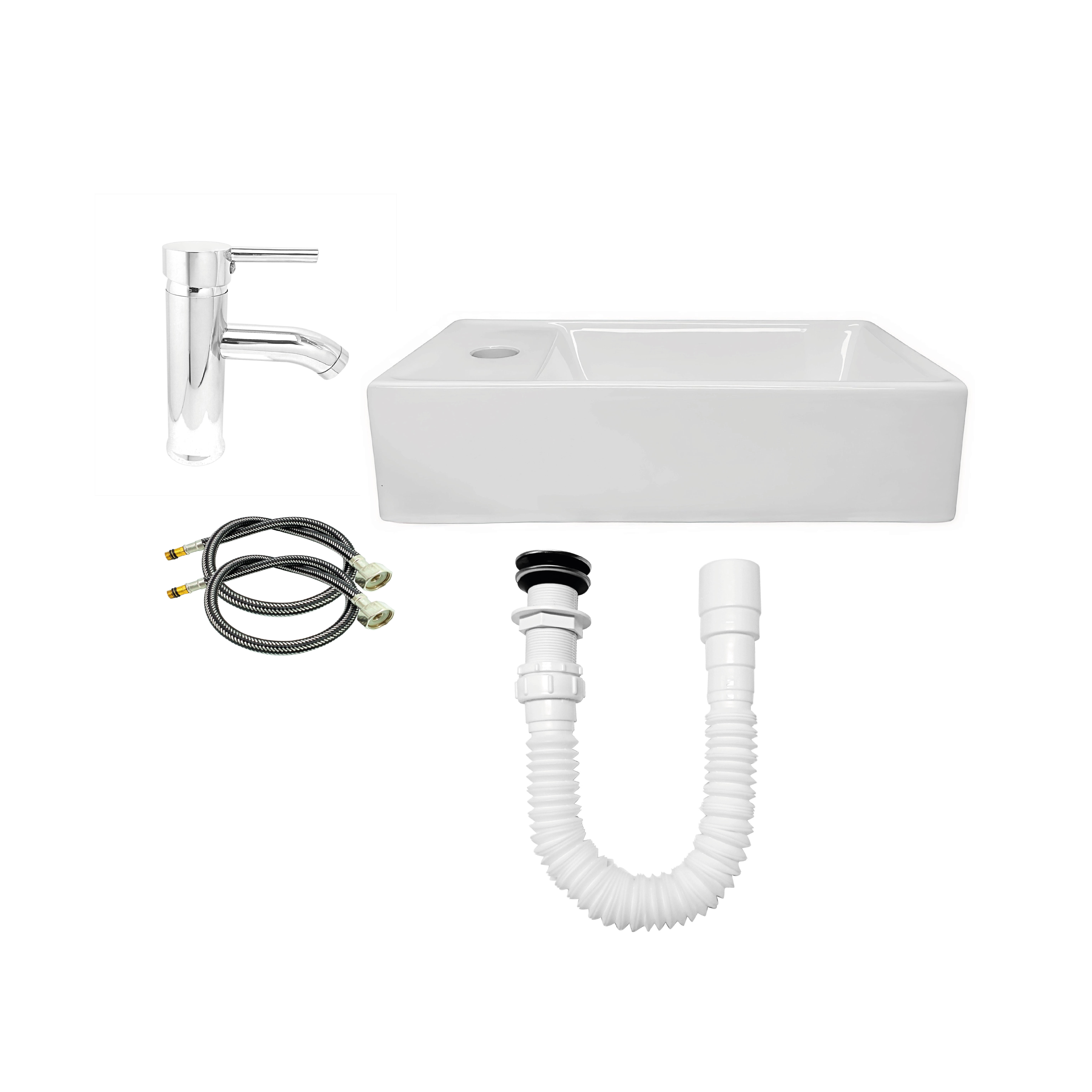 Lavamanos Pequeño Rectangular Nappo+griferia Mezcladora C685